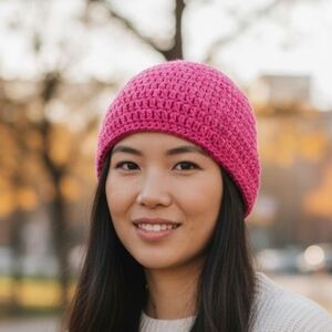 Crochet Dark Pink Hat